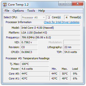 CoreTemp(CPU¶) V1.2 ɫ